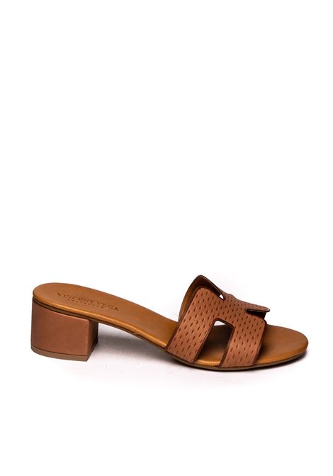 Tan leather sandal VINCENT VEGA | P406 HDS3VIT-CUOIO